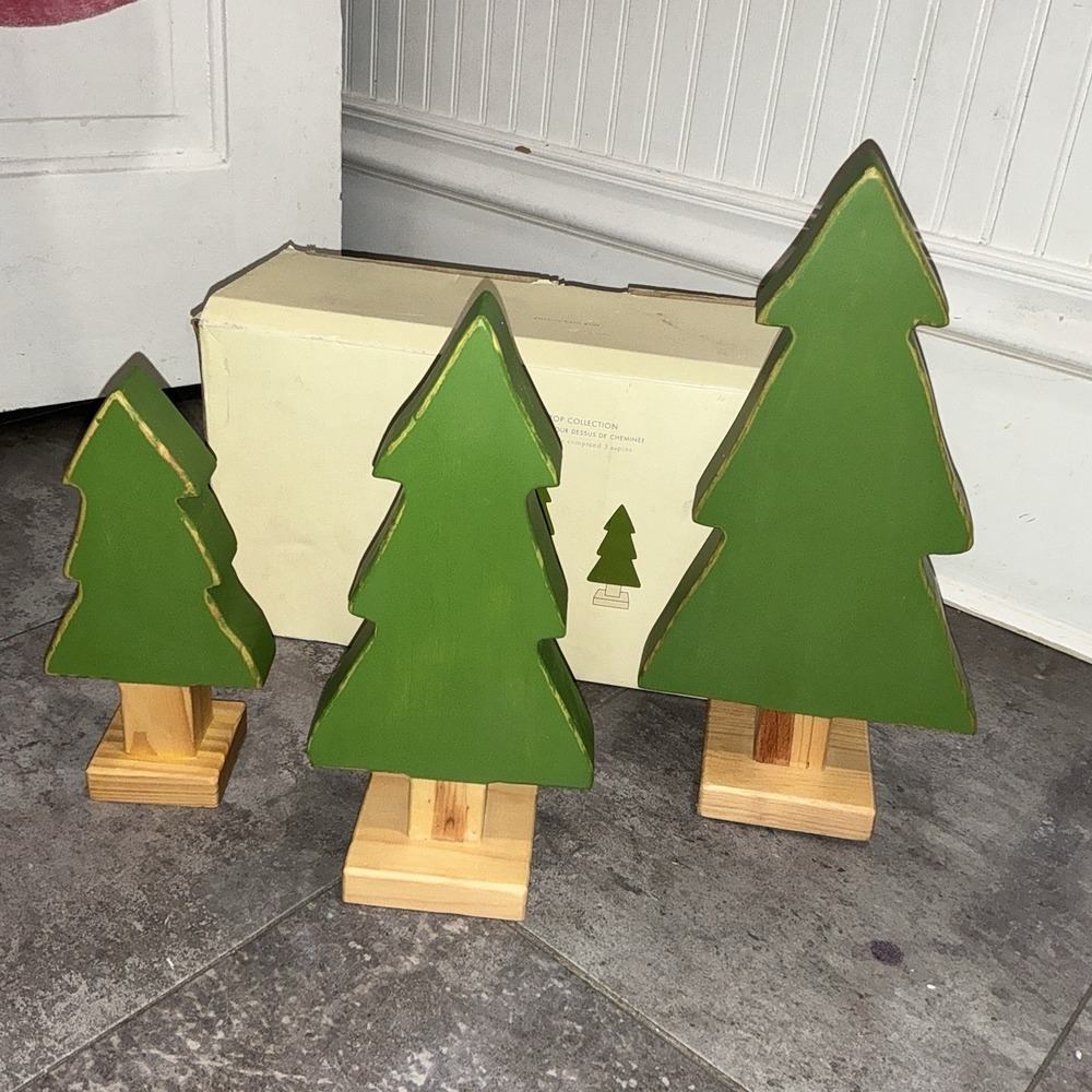Pottery Barn Kids Christmas‎ Trees Decoration Wooden Mantle Top Collection Scene